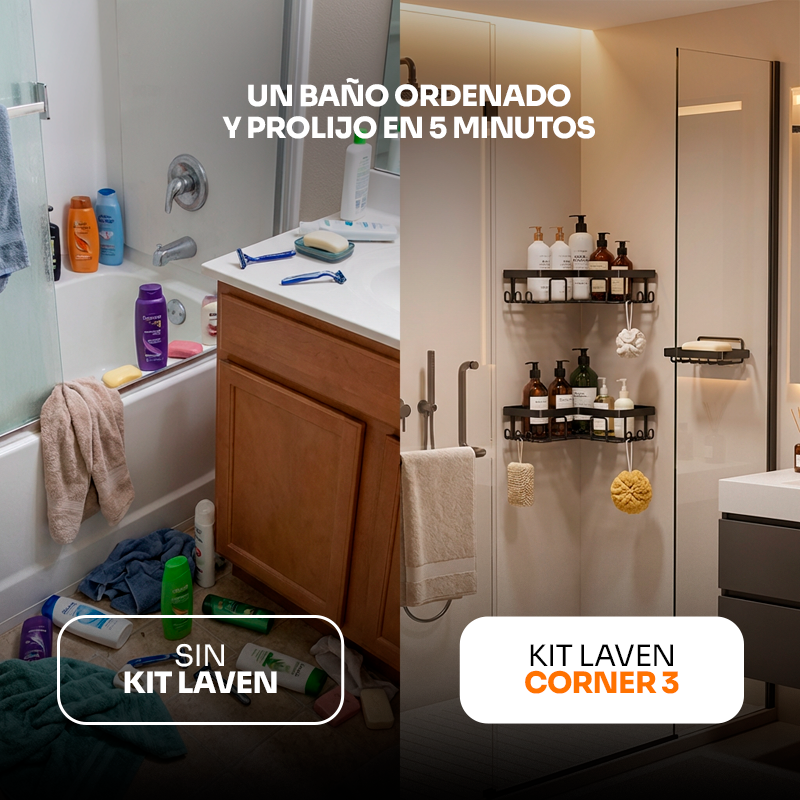 LAVEN Corner edition – Triple Estante Adhesivo