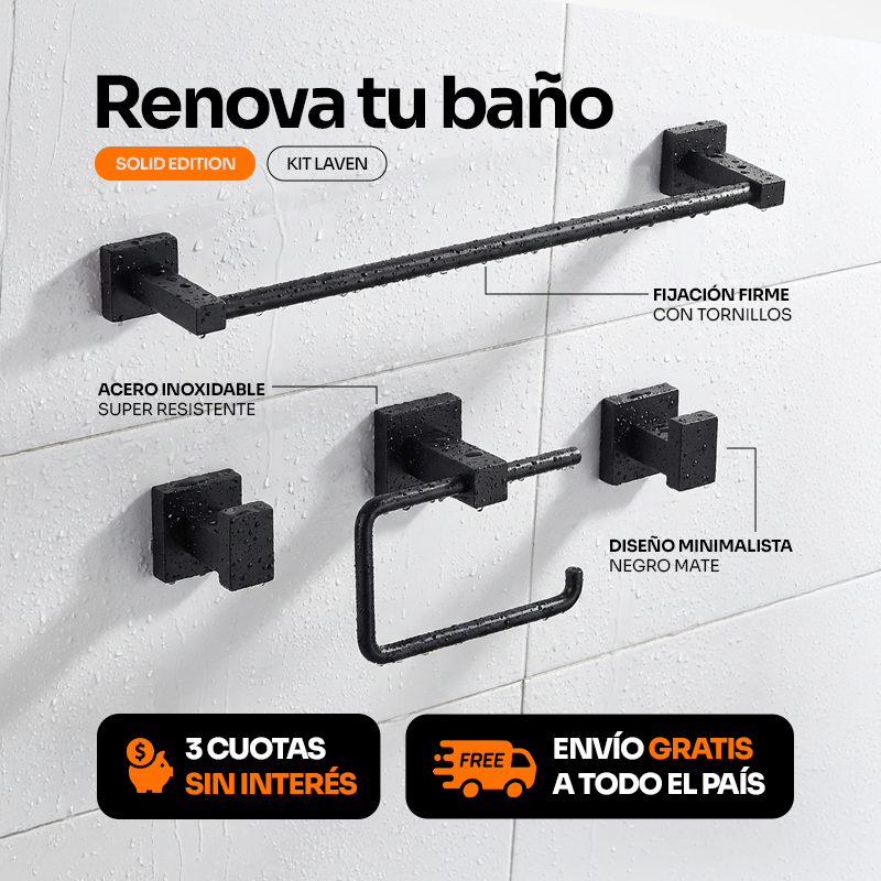 LAVEN Solid Edition black – Kit Amurado 4 Piezas